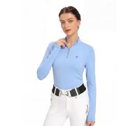 Harrison Howard Maglietta a Maniche Lunghe da Donna, assorbe Il Sudore, ad Asciugatura Rapida, Cerniera a 1/4, Strato Base