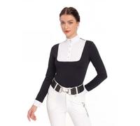 Harrison Howard Maglietta da Equitazione da Donna, a Maniche Lunghe, con Motivo Patchwork, Navy, S