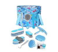 Harrison Howard Set per la cura dei cavalli, 11 pezzi, set di spazzole per cavalli, con organizer, borsa per il trasporto, accessori per la perdita dei capelli, cura del corpo, strumenti massaggianti,