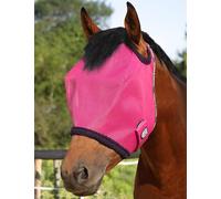 Harrison Howard Stretch Horse Fly Mask Rete morbida con manico grigio argento