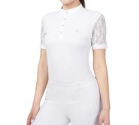 Harrison Howard Top equestre da donna a maniche corte, Ovale Bianco, M