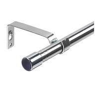 Harrms Bastone per tende con occhielli, asta per tenda in voile da 16 mm, colore argento, 76-158 cm, asta per tenda da finestra in metallo estensibile in acciaio inossidabile, con staffe regolabili