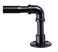 Harrms Bastone per tende industriali estensibile, 81-109cm, bastone per tende regolabile nero lucido, acciaio inox per finestre bastone per tende a soffitto per camera da letto, soggiorno