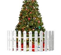 Harrms Recinzione per Albero di Natale per Cani, Barriera Protettiva per Albero per Bambini e Animali Domestici, 28 Pezzi Recinzione Bianca in Pali da Interno e Esterno, Decorazione Natalizia di