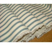 Harrogate a Spina di Pesce Blu Crema 100% Cotone Ticchettio Tenda Fodera Tessuto