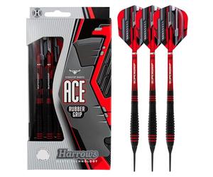 Harrows Ace Set di Freccette con Punta Morbida in Ottone e Gomma da 16 e 18 g - Include Aste Supergrip, Alette Micron Marathon e Pratica Custodia da Viaggio - Set da 10 Pezzi