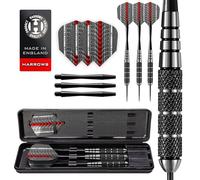 Harrows Black Jack Set di Freccette con Punta in Acciaio Inossidabile 18g, 20g, 22g e 24g - Include aste Speedline, Alette Supergrip e Custodia da Viaggio (18g)
