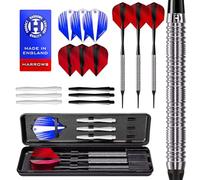 Harrows Calibre - Set di Freccette Professionali in tungsteno, 16 Pezzi, con steli per Freccette, Custodia I, 18 g