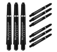 Harrows Darts 3 x Set di aste per Freccette in Carbonio Supergrip - 9 aste per Freccette in Totale - Medie, Midi e Corte (Argento, Midi)