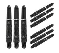 Harrows Darts 4 x Set di steli per Freccette Dimplex e Alette per Freccette Dimplex - 12 aste per Freccette 12 Alette per Freccette in Totale - Medio e Corto (Short Black)