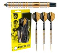 Harrows Dave „Chizzy“ Chisnall 90% Tungsten Darts | PRO Player Steel Tip Darts-Set| 21g, 22g, 23g, 24g, 25g & 26g | Enthält Supergrip-Carbonschäfte und 100-Mikron-Chizzy-Flights (24g)