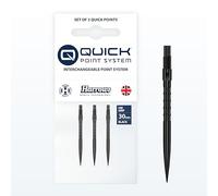 Harrows HM Grip Heavy Metal Quick Points - Punte per freccette ispirate a Ryan Searle con anelli quadrati per le dita, sistema di punti rapidi anti-rottura per scambi rapidi dei punti, 30 mm, nero