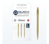 Harrows HM Grip Heavy Metal Quick Points - Punte per freccette ispirate a Ryan Searle con anelli quadrati per le dita, sistema di punti rapidi anti-rottura per scambi rapidi dei punti, 35 mm, oro