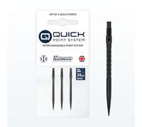 Harrows HM Grip Heavy Metal Quick Points - Punte per freccette ispirate a Ryan Searle con anelli quadrati per le dita, sistema di punti rapidi anti-rottura per scambi rapidi dei punti, 35 mm, nero