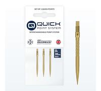Harrows HM Grip Heavy Metal Quick Points - Punte per freccette ispirate a Ryan Searle con anelli quadrati per le dita, sistema di punti rapidi anti-rottura per scambi rapidi dei punti, 30 mm, oro