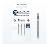 Harrows Micro Grip Quick Points - Freccette fresate CNC di precisione con presa migliorata delle dita e design anti-rottura - Fast Swap Quick Point System - 26 mm argento