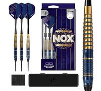 Harrows Nox Softtip - Set di freccette in ottone da 18 g e 20 g, inclusi Speedline Shafts, Nox Flights e custodia per freccette, robuste freccette colorate per un gioco preciso
