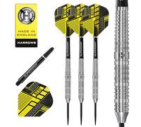 Harrows NX90 Set di Freccette a Forma parallela I Freccette Professionali con Punta in Acciaio al tungsteno al 90% con Sistema di Cambio rapido I, Set da 10 Pezzi con Asta Nera Supergrip Midi e