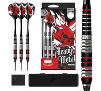 Harrows Ryan Searle Heavy Metal - Set di freccette in acciaio INOX, 18 g o 20 g, con fusti Speedline, alette da 100 micron e custodia per freccette, robuste freccette morbide per tutti i giocatori (20