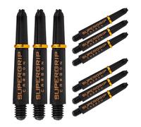 Harrows Set di 3 Freccette in Carbonio ST, 9 aste in Totale, Disponibili in 3 Misure, in Materiale Composito di Carbonio Resistente, Colore Oro Corto
