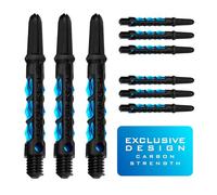 Harrows Set di 3 freccette in carbonio ST, 9 aste in totale per freccette, medie, corte e medie, resistenti in carbonio composito, colore verde acqua media