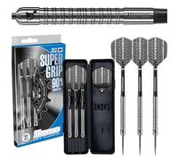 Harrows Set di Freccette con Punta in Acciaio al tungsteno SUPERGRIP al 90%. Disponibile in 21g, 22g, 23g, 24g, 25g, 26g, 28g e 30g - Include aste Supergrip, Alette Supergrip (23g)