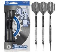 Harrows Set di Freccette con Punta Morbida in tungsteno SUPERGRIP 90%. Disponibile in 16 g, 18 g, 20 g, Include canne Supergrip, Penne Supergrip e Custodia da Viaggio. 18 g