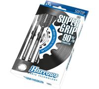 Harrows Set di Freccette SUPERGRIP 90% tungsteno con Punta Morbida. Disponibile in 16g, 18g, 20g - Include aste Supergrip, Alette Supergrip e Custodia da Viaggio 20g
