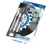 Harrows Set di Freccette SUPERGRIP 90% tungsteno con Punta Morbida. Disponibile in 16g, 18g, 20g - Include aste Supergrip, Alette Supergrip e Custodia da Viaggio 16g