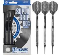 Harrows Set di Freccette SUPERGRIP 90% tungsteno con Punta Morbida. Disponibile in 16g, 18g, 20g - Include aste Supergrip, Alette Supergrip e Custodia da Viaggio 16g