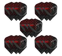 Harrows Taipan - Set di 5 alette per freccette (15 alette totali), 100 micron, extra resistenti, realizzate nel Regno Unito, accessori professionali per freccette, colore rosso