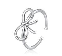 Harry and Henry Anelli con fiocco in argento per donne anelli con fiocco a fiocco regolabile anello legato per ragazze adolescenti roba alla moda