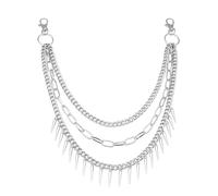 Harry and Henry Catena per portafoglio con perle catena per pantaloni a strati per uomo donna fiore Jean catene per pantaloni portafoglio tasca portachiavi catena per uomo trendy 2025 moda street punk