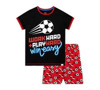 Harry Bear Pigiama Corto per Ragazzi Calcio Nero 6-7 Anni