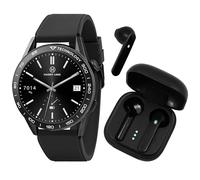 Harry Lime Orologio astuto della cinghia nera del silicone di serie 27 con il trasduttore auricolare senza fili vero nero nella custodia