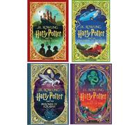 Harry Potter 4-Book Hardcover Set: Minalima and Interactive Illustrated Edition of Sorcerer's Stone, Chamber of Secrets, Prisoner of Azkaban & Goblet of Fire
