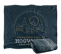 Harry Potter And The Deathly Hallows Part 2 I'D Rather Stay At Hogwarts Coperta super morbida al tatto setoso - 152 x 127 cm
