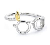 Harry Potter Anello a forma di fulmine e occhiali, in acciaio inox, misura M, Me