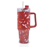 Harry Potter, bicchiere da 1200 ml con cannuccia e coperchio, tazza da viaggio a prova di perdite e fuoriuscite, borraccia termica in acciaio inox con manico, mantiene freddo per 17 ore o caldo per 5