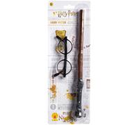Harry Potter Blister Kit Occhiali & Bacchetta Magica Costume Accessori Libro Day