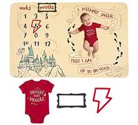 Harry Potter Body per neonato e coperta mensile Milestone 4 pezzi neonato, Marrone / Bianco, 3-6 mesi