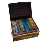 Harry Potter Books Set #1-7 in Collectible Trunk-Like Toy Chest Box, Decorative Stickers Included