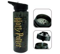 Harry Potter, borraccia per bambini da 740 ml, con cannuccia nera, senza BPA, a prova di perdite, con coperchio con cannuccia ribaltabile, per bambini, scuola, picnic, dai 3 anni in su