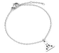 Harry Potter Bracciale a catena in acciaio inox con scritta "Deathly Hallows, Misura unica, Acciaio inossidabile, Nessuna pietra preziosa