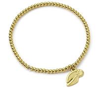 Harry Potter Bracciale in acciaio inox con perline dorate a forma di boccino d'oro