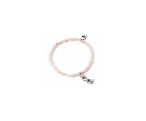Harry Potter Bracciale Perle Rosa con Ciondolo Occhiali Luna Argento Distrineo