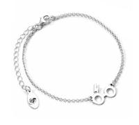Harry Potter Braccialetto in argento Sterling con ciondolo a forma di occhiali e fulmini