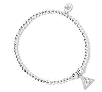 Harry Potter Braccialetto in argento Sterling con perline e ciondolo dei doni della morte, in argento, Misura unica, Cristallo Argento sterling