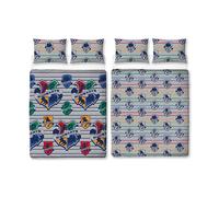 Harry Potter Brave Set Lenzuola Copripiumino Double Reversibile Grigio Hogwarts