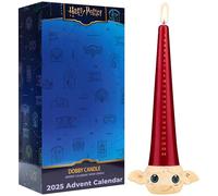 Harry Potter Calendario Avvento 2025, Candela Conica Dobby 12-Ore Tempo di Combustione & Porta Resina Riutilizzabile, Decorazione Natale (Multi Dobby)